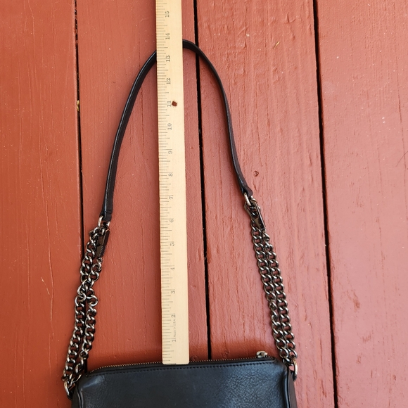 REBECCA MINKOFF Avery Handbag Black Leather Chain Strap Crossbody Small Purse - Picture 8 of 11